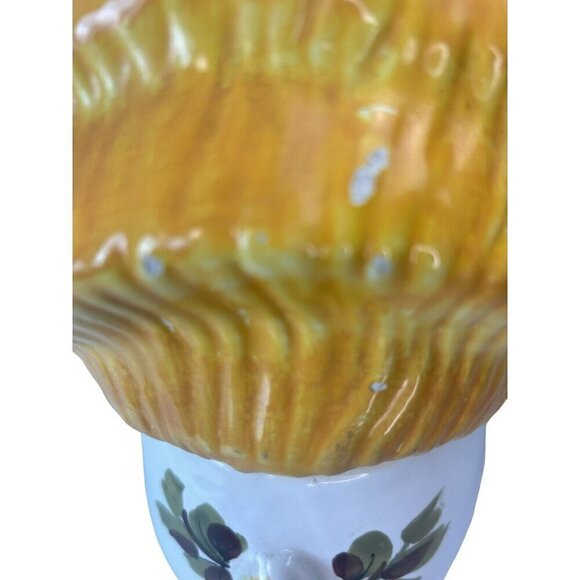 GUARD CAT hollywood regency vtg ceramic cookie jar Leo Lion fiori italian art - Picture 14 of 16